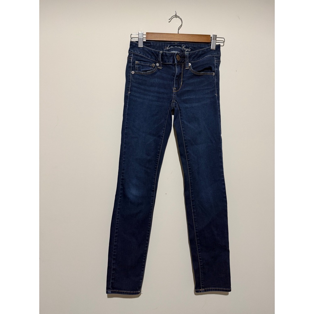 American Eagle Super Stretch Skinny Jeans Dark Wash Indigo Blue Size 2